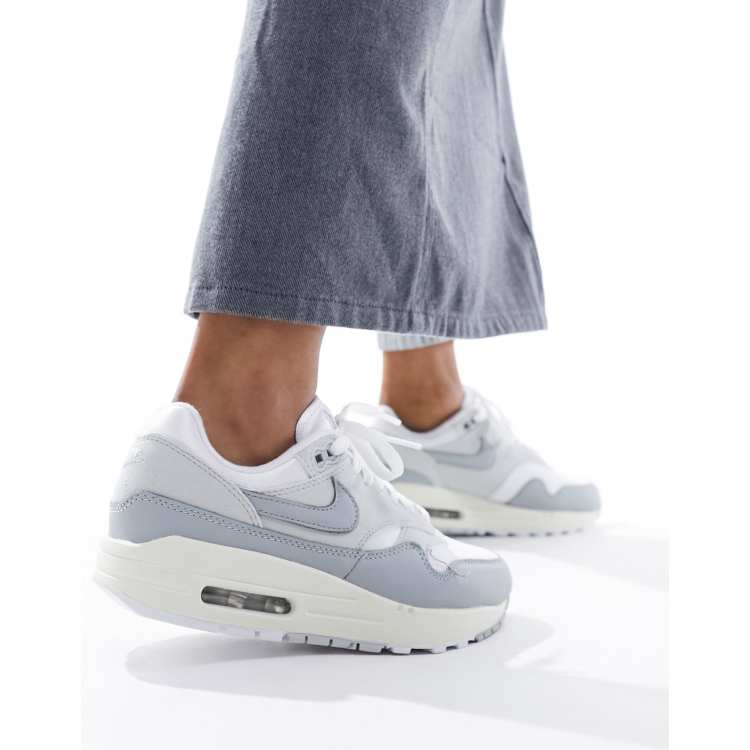 Nike Air Max 1 trainers in white and grey ASOS