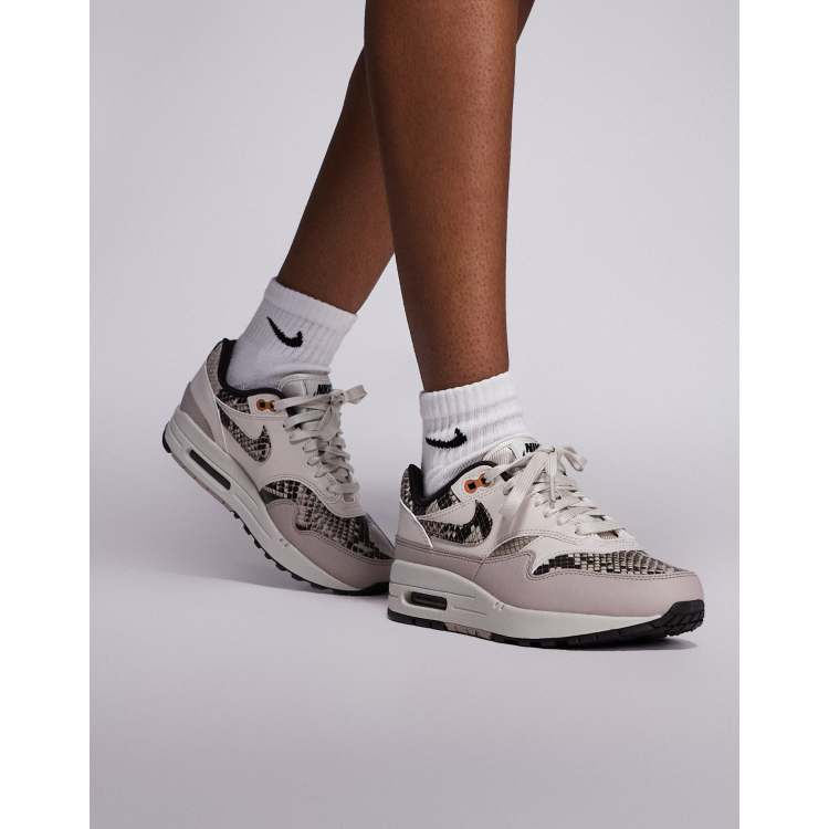 Nike Air Max 1'87 snakeskin trainers in brown ASOS