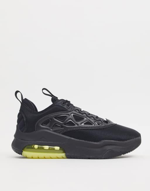 Nike Air Max 200 Jordan trainers in black and yellow