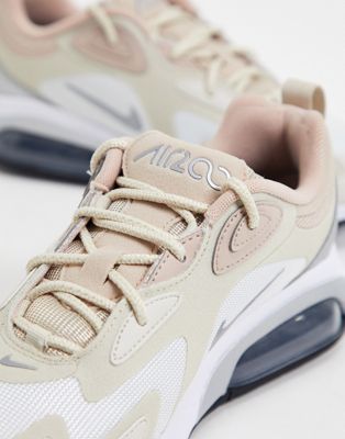 nike air max 200 sneakers in beige and silver