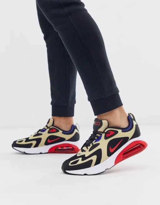 Nike Air Max 200 sneakers in black and beige ASOS