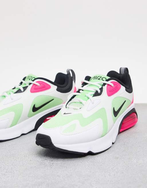 Lime green and deals pink nike shoes