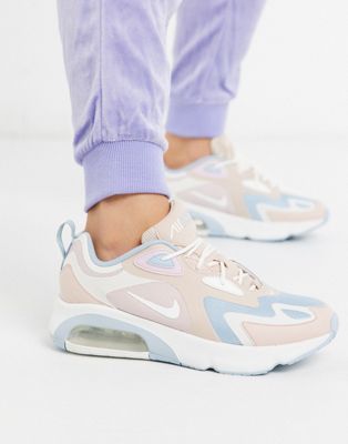 nike white and pink air max 200