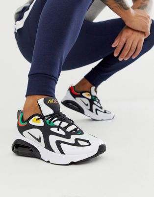 Nike Air Max 200 trainers in black and white ASOS