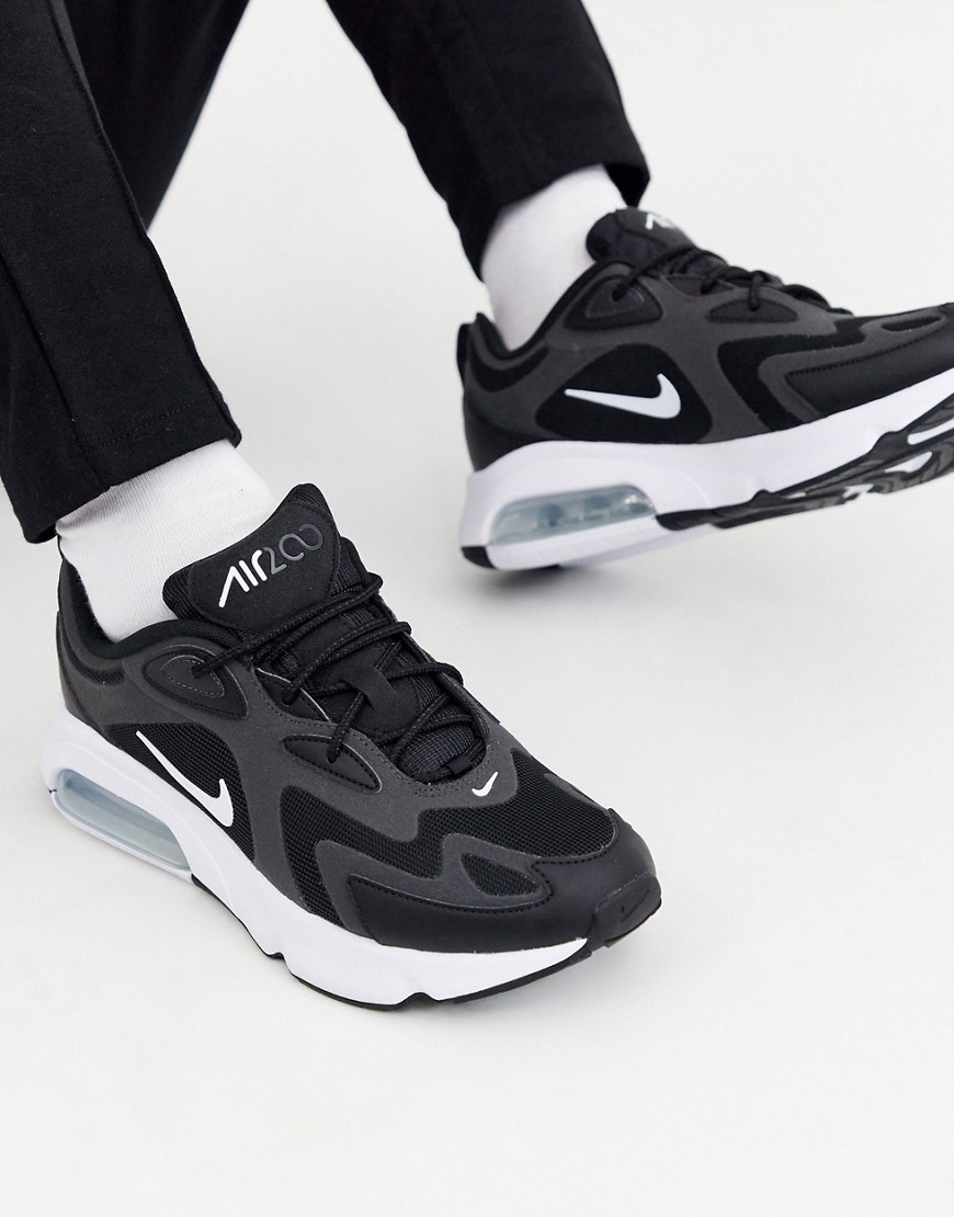 Nike Air Max 200 trainers in black/white