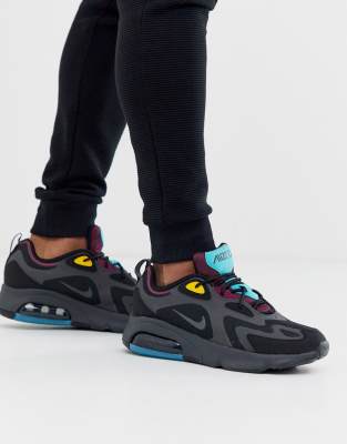 nike air max 200 black and teal