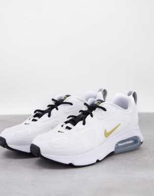 Nike Air Max 200 trainers in white and gold | ASOS