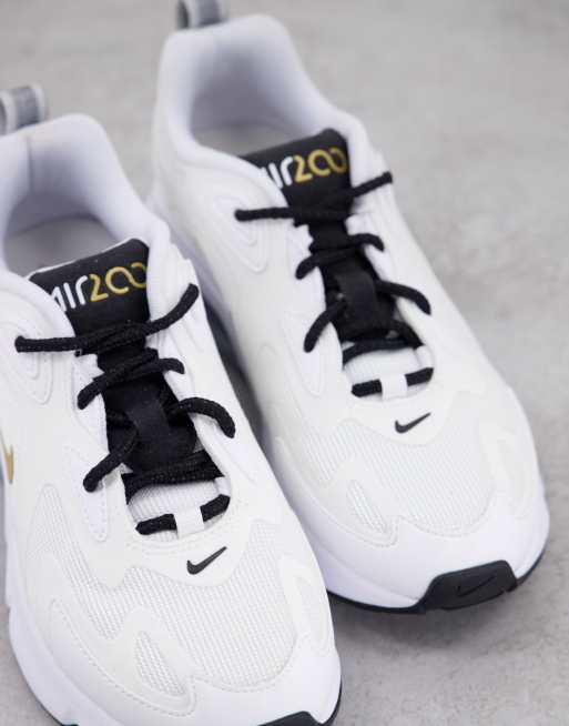 Nike white and gold best sale air max 200 sneakers