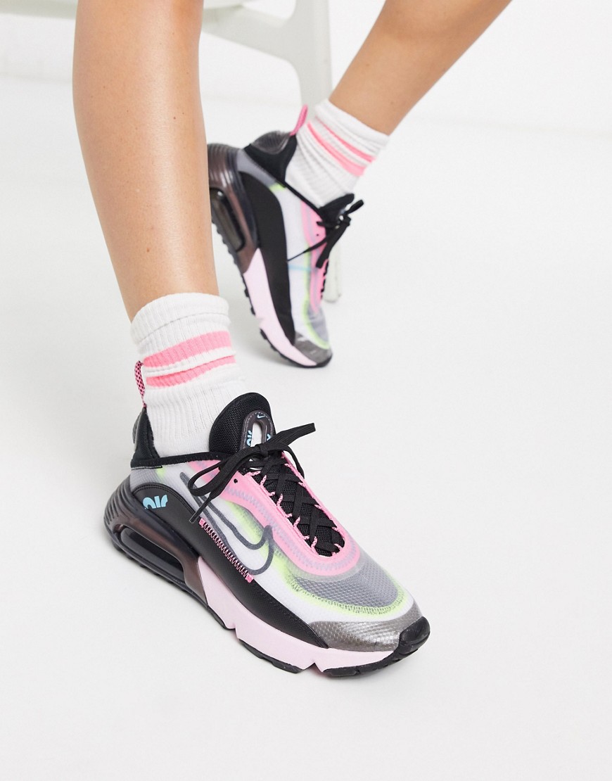 NIKE AIR MAX 2090 SNEAKERS IN BLACK AND PINK,CW4286-100