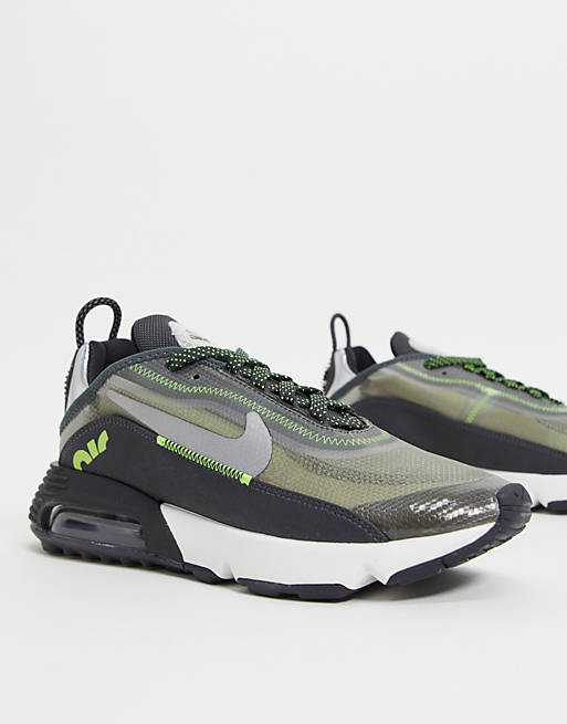 Nike Air Max 2090 trainers in black and green