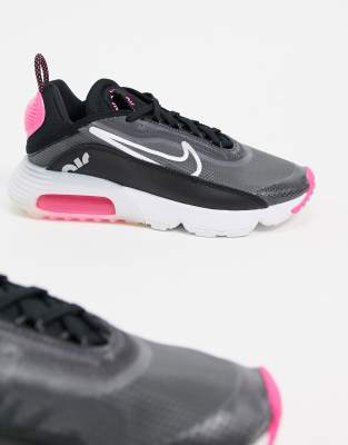 nike air max 2090 trainers in black and silver