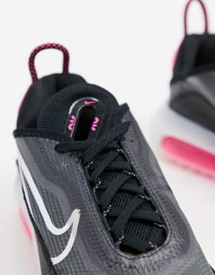 nike air max 2090 trainers in black and silver