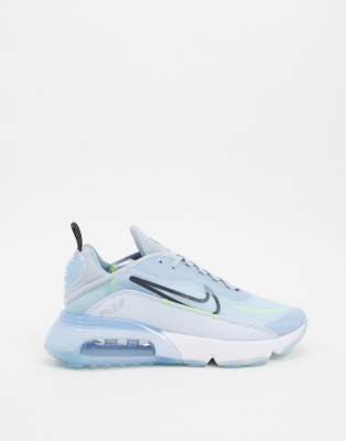 nike air max 2090 trainers in white and blue