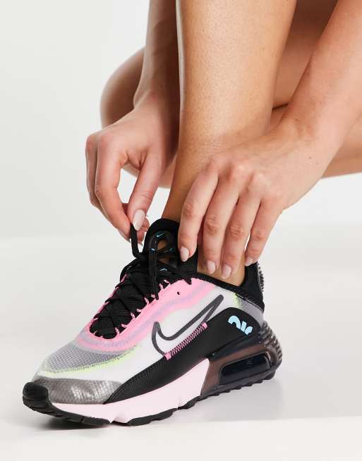 Womens black and store pink nike trainers