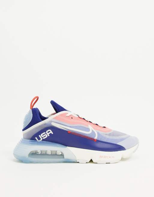 Air Max special edition sneakers in white/red/blue |