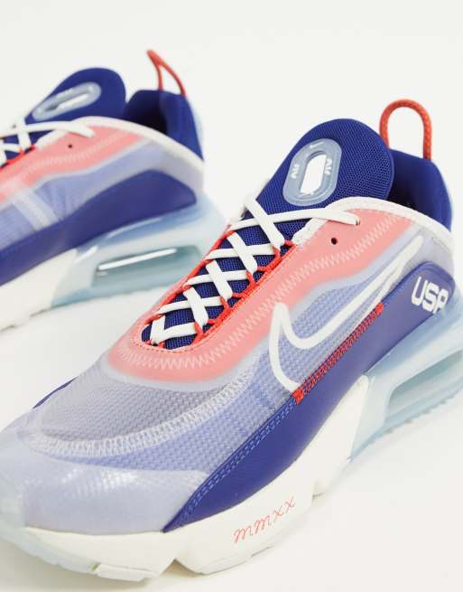 Air Max special edition sneakers in white/red/blue |