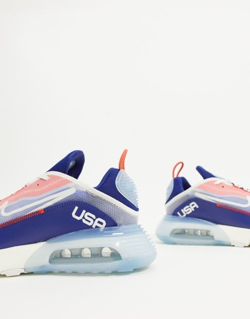 Air Max special edition sneakers in white/red/blue |