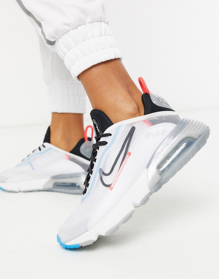 Nike – Air Max 2090 – Vita och blå träningsskor