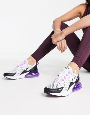 Nike Air Max 270 trainers in white and purple - ASOS Price Checker