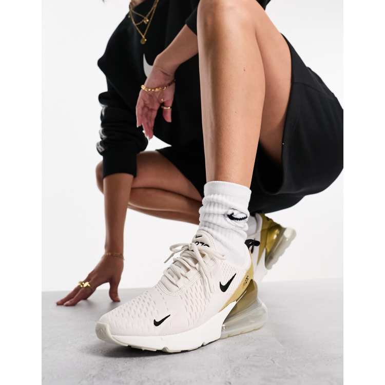 Nike Air Max 270 Baskets femme Blanc et dore ASOS