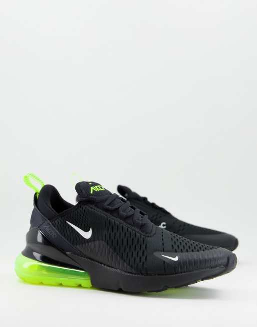 Nike Air Max 270 Baskets Noir et vert citron