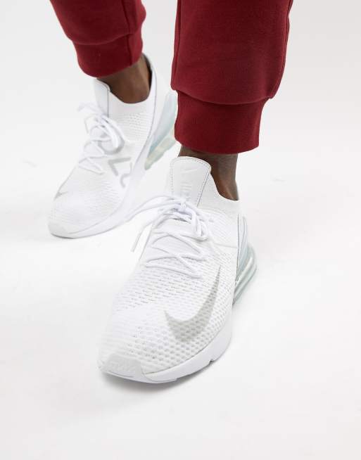 Nike air max hotsell 270 flyknit women's white