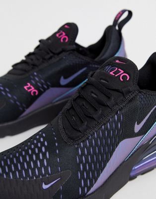 nike air max 270 iridescent trainers in black