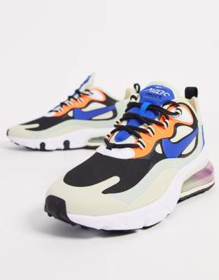 Nike Air Max 270 React Bla Svarta Och Orange Sneakers Asos