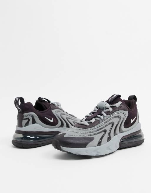 Nike air max 270 react eng black on sale and burgundy sneakers