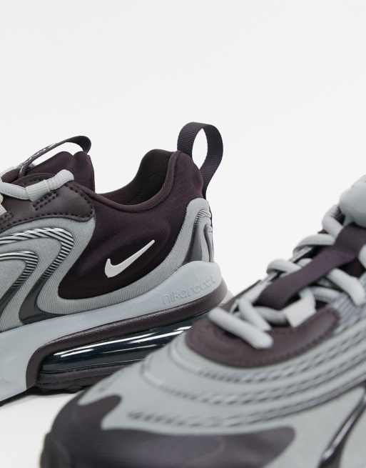Nike Air Max 270 React Eng Black And Burgundy Trainers Asos