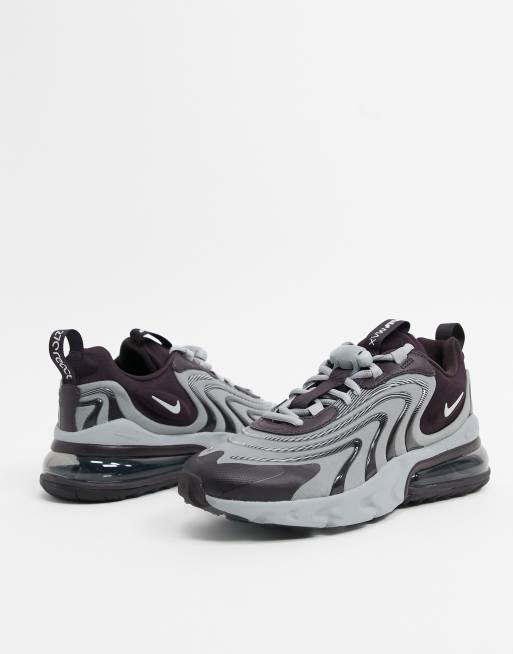 Nike Air Max 270 React Eng Black And Burgundy Trainers Asos
