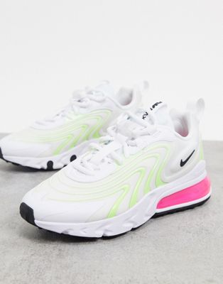 Nike Air Max 270 React Eng Women S Shoe White Clearance Sale In White Black Green Pink Modesens
