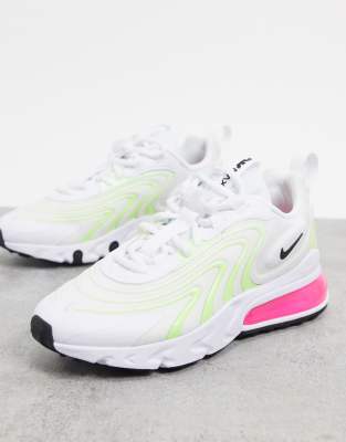 Nike Air Max 270 React Eng Women S Shoe White Clearance Sale In White Black Green Pink Modesens