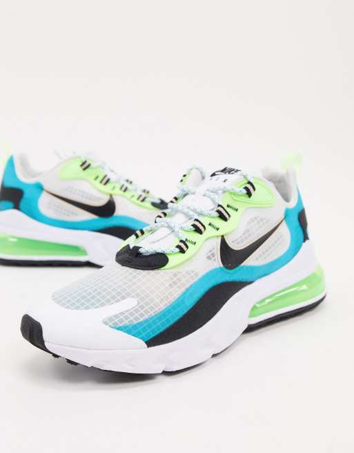 Nike Air Max 270 React Fresh Air sneakers in white turquoise