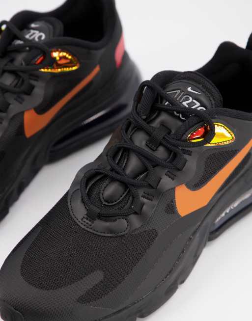 nike air max 270 react black magma orange