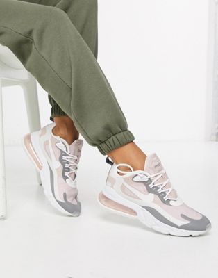 nike air max 270 react pink and gray sneakers
