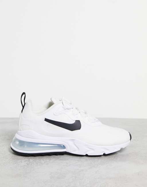 Nike air max 270 react white and black trainers best sale