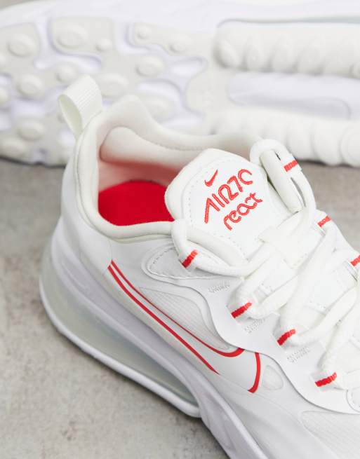 Nike Air Max 270 React sneakers in summit white and siren red