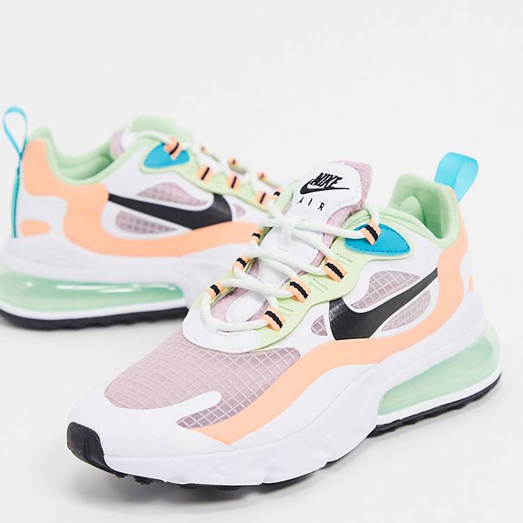 Nike Air Max 270 React sneakers in translucent pink multi