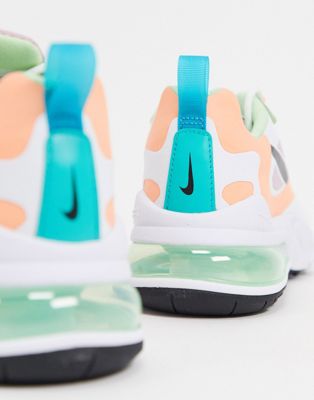 nike air max 270 react sneakers in translucent pink multi