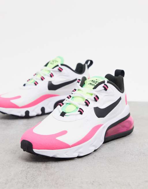 Nike air max 270 react hot sale white pink and black sneakers