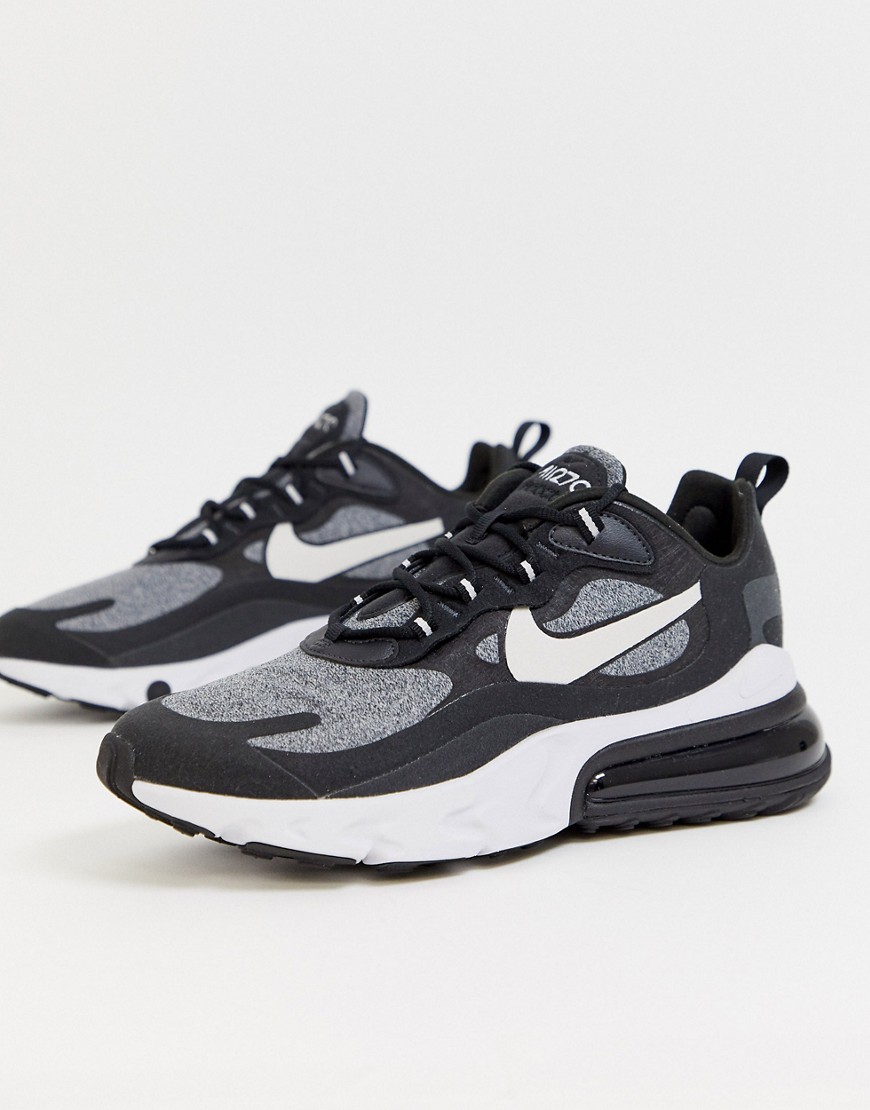 Nike Air Max 270 React trainers in black and grey