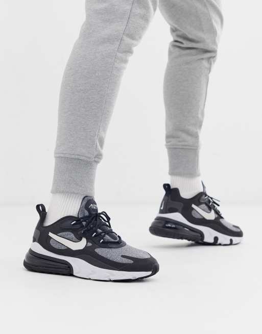 Nike Air Max 270 React trainers in black and grey