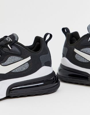 Nike Air Max 270 React trainers in black and grey | ASOS