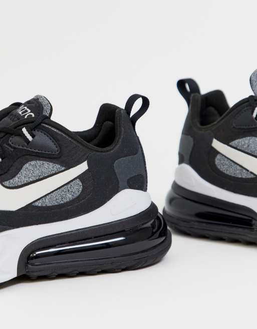 Nike Air Max 270 React trainers in black and grey