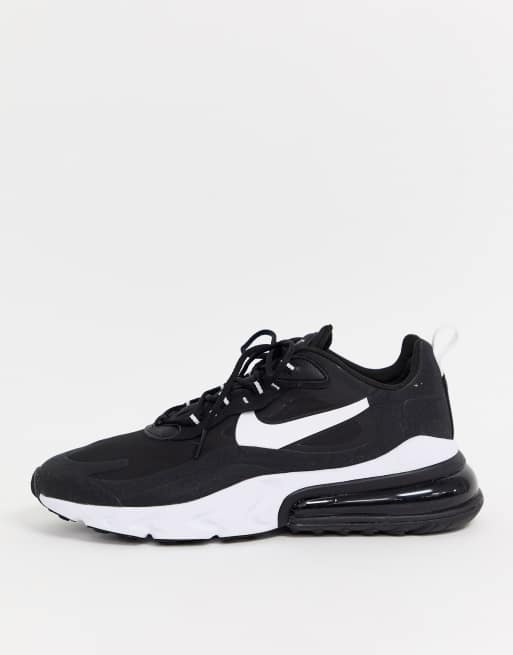 Nike women's air max 270 react 2025 trainer black / white / black