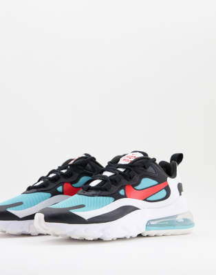 Nike air max 270 react clearance trainers in black and grey