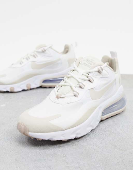 Nike Air Max 270 React trainers in white and beige | ASOS