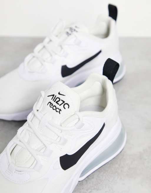 Nike Air Max 270 React trainers in white and black