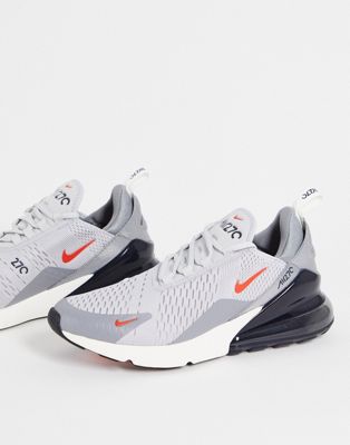 Nike Air Max 270 SC trainers in grey and orange